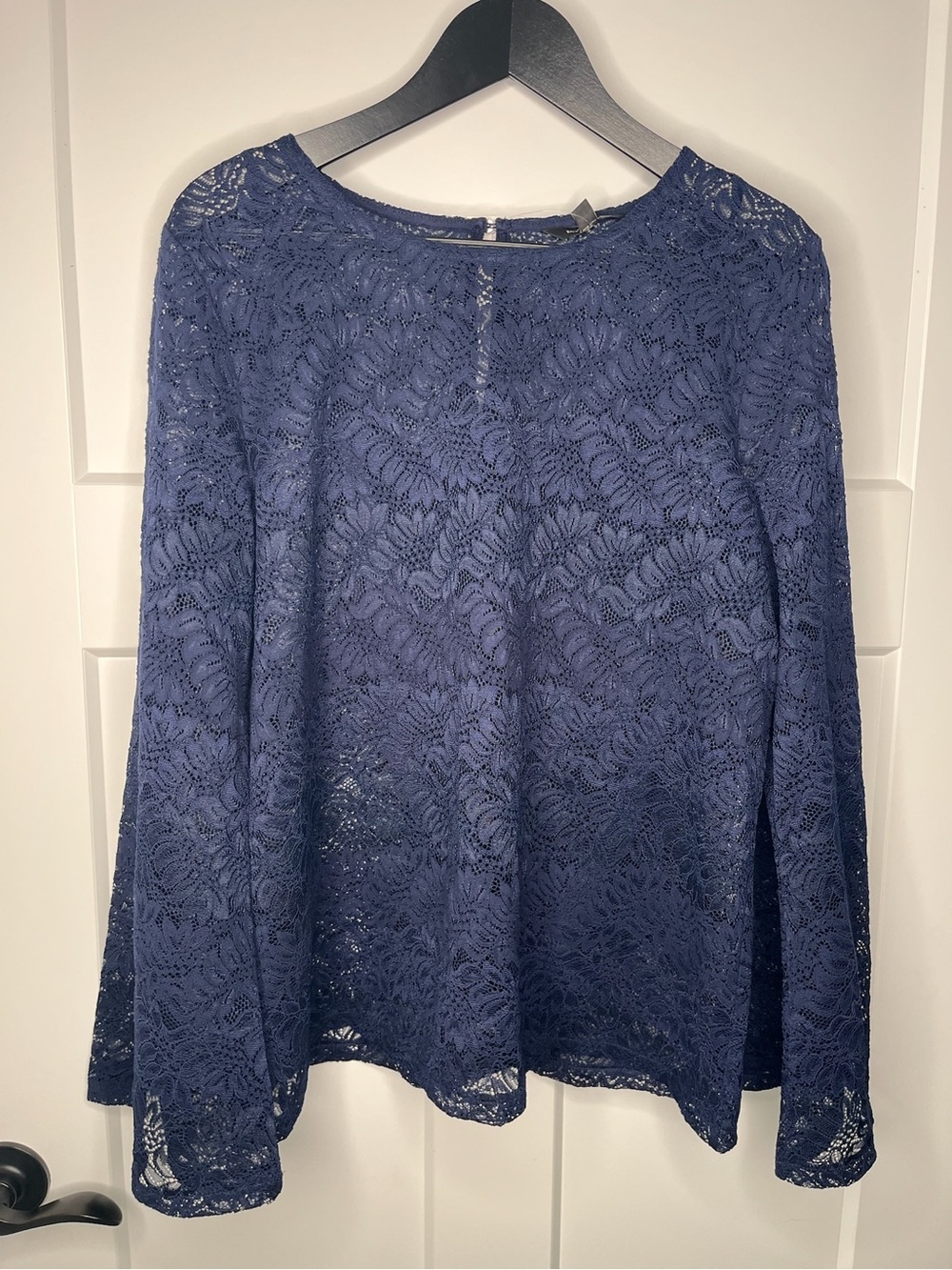 Banana Republic Navy Floral Lace Long-Sleeve Top NWT Size XL